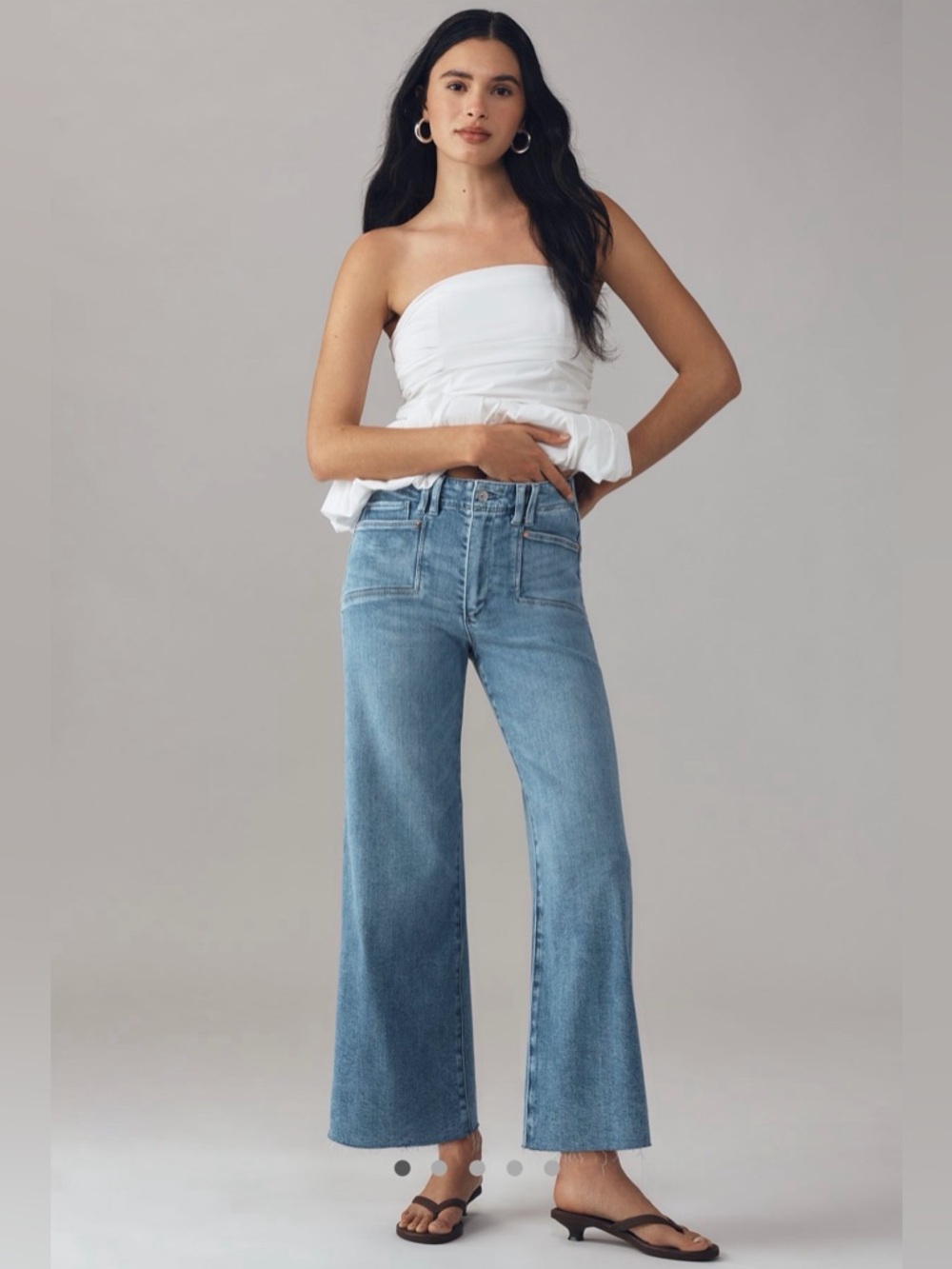 PAIGE NWT Anessa High-Rise Crop Wide-Leg Jeans